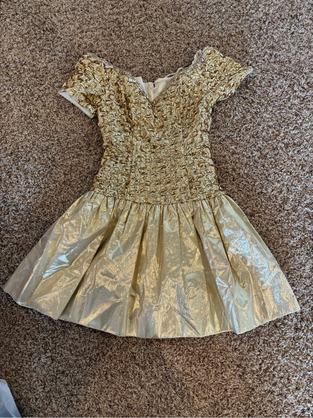 Vintage Jessica McClintock Gold Dress